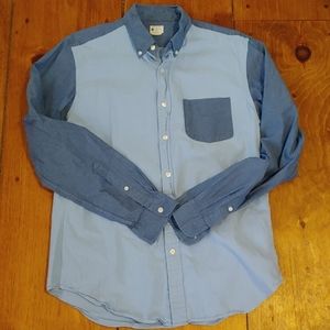 J. Crew sunwashed Oxford Blue on Blue button down
